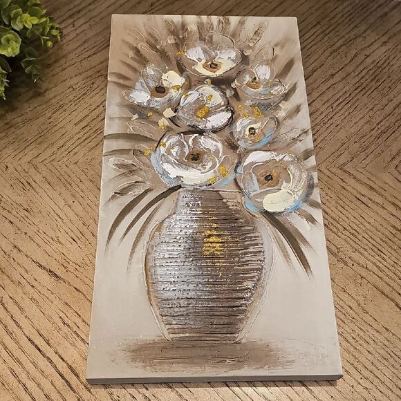 Floral Textured Canvas Art - Picture 1 of 9